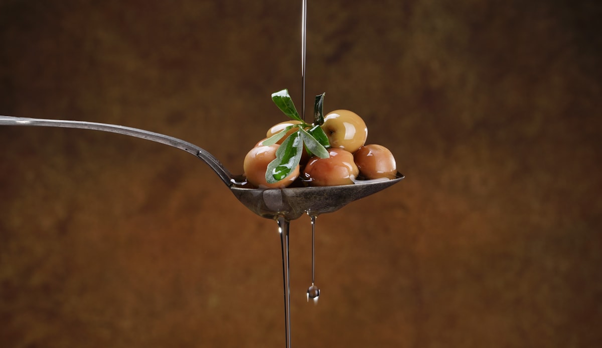 Fresh Mediterranean salad with olive oil and vegetables