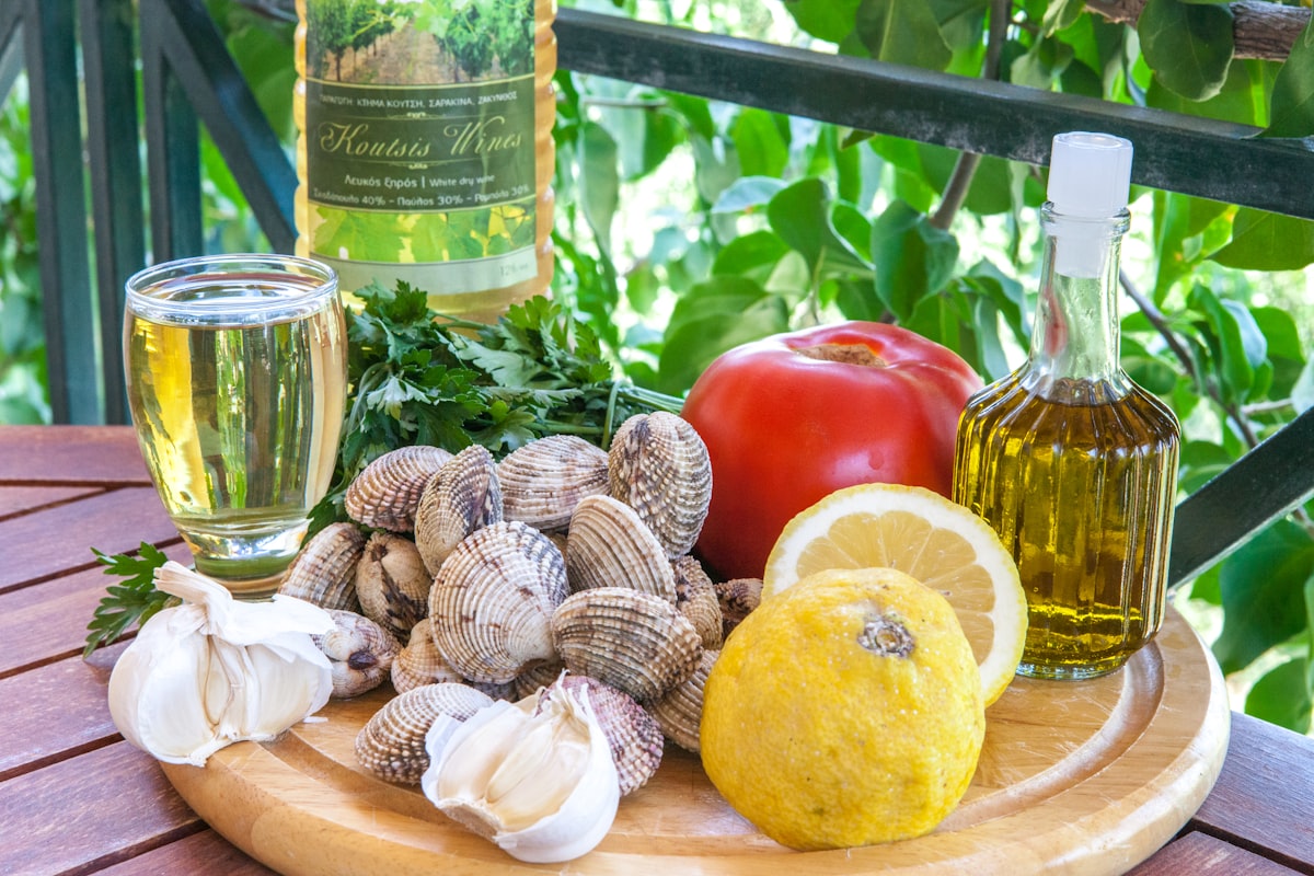 Olive oil and fresh herbs